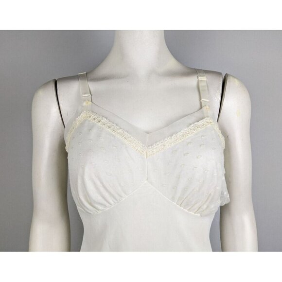 VINTAGE WOMEN'S IVORY WHITE DRESS SLIP - FIGURFIT - SIZE 34 - Picture 3 of 9